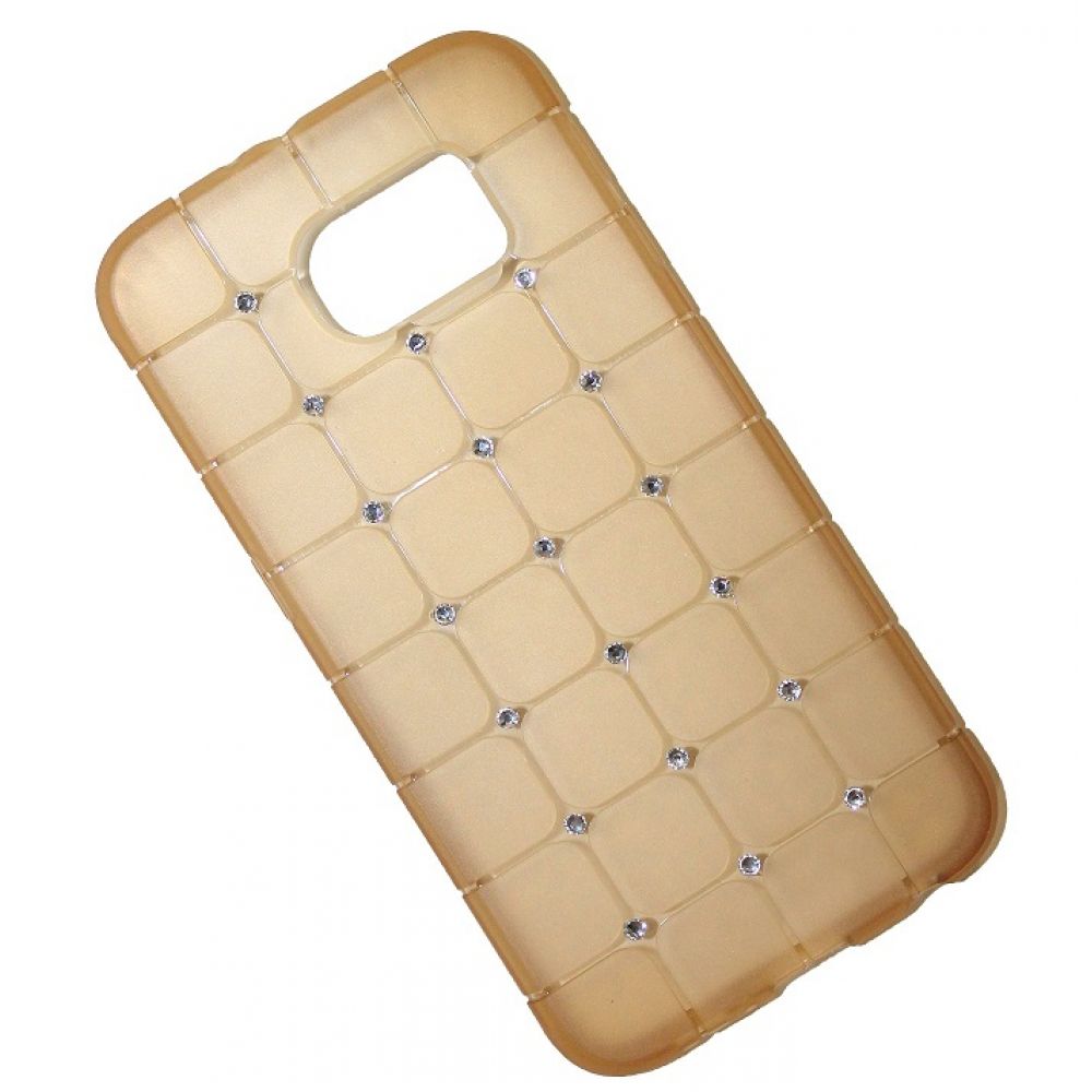 OEM Protector for Samsung S6 Edge, With crystals, Silicone, Gold - 51345 